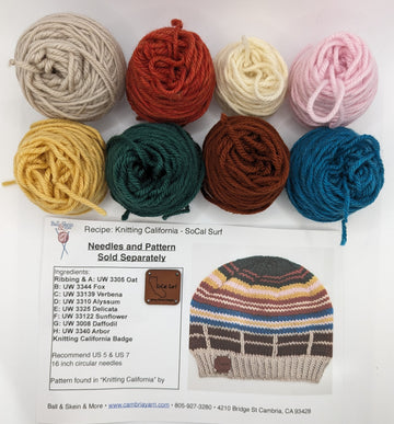 Knitting California - SoCal Surf Beanie Kit (Pattern Not Included)