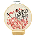 Hook, Line, & Tinker Embroidery Kit - Kitten with Knitting