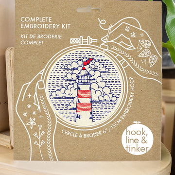 Hook, Line, & Tinker Embroidery Kit - Lighthouse