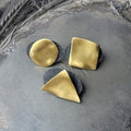 Distressed Brass Midcentury Modern Stud Buttons - 3 in a tin