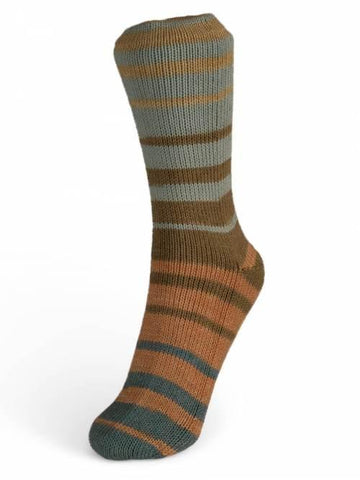 Summer Sock #103 Toast, grey, brown, mauve, teal