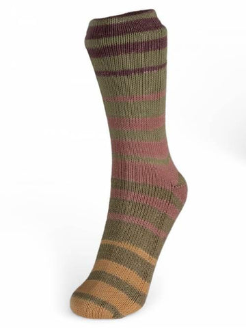 Summer Sock #104 Maroon, taupe, berry, apricot