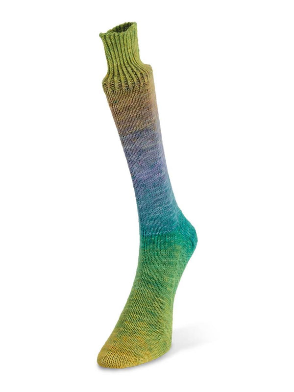 Watercolor Sock #100 Brown/Blue/Green/Yellow